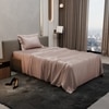Stoa Paris Single Bedsheet with 1 Pillow Cover sheet with Cha Champagne