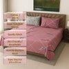Pink Shade Geometric 400 TC Cotton Flat Super King Size Bedsheet With 2 Pilllow Covers