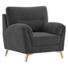 Osbert Velvet 1 Seater sofa in Dark Grey color