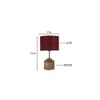 Elizabeth Maroon Natural Fiber Shade Table Lamp with Natural Wooden Base