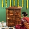 D'Dass Honey Finish Solid Sheesham Wooden Temple For Pooja