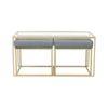 Benton Nesting Clear Glass Coffee Table Set With 2 Stools In Gold Finish