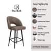 Doe Buck Faux Leather Counter Height Bar Stool in Grey Colour with Black Legs