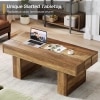 Rectangle Coffee Table, 47.24" Wooden Center Table With Slat Tabletop For Living Room
