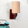 Devansh Solid Wood Electric Wall Light in Beige Colour with Beige Shade Count of 1 Light
