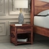Madhavi Solid Wood Bedside Table in Teak Finish