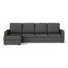 Apollo Sofa (Colour : Steel, Cushion : Hard, Back Type : High Back, Seating Capacity : Left Aligned 3 Seater + Left Aligned Chaise + Ottoman)