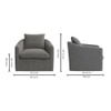 Oxford Boucle Fabric Lounge Chair in Grey Colour