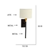 Devansh Metal Electric Wall Light in Black Colour with White Shade Count of 1 Light