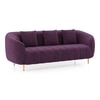 Amora 3 Seater Fabric Sofa In Plumy Purple Velvet Colour