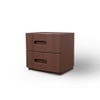 Bachman Leather Side Table in Brown Colour