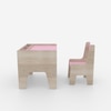 Topolino Toddler Activity Table & Chair in Oak and Pink