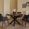 Vervella Shine Solid Wood 4 Seater Dining Table in Brown Finish