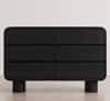Roswell Solid Wood Chest Of 6 Drawers In Black Finish