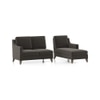 Abbey Sectional Sofa (Colour : Smoke Grey, Cushion : Hard, Seater : Right Aligned 2 Seater + Right Aligned Chaise)
