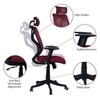 Zeeazyana High Back Ergonomic Chair in Maroon Colour