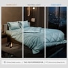 Stoa Paris Comforter Set Double Bed, 300TC Satin Double Bed Comforters in Dream Blue