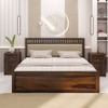 Vrinda Solid Wood King Size Bed In Hydraulic Storage Bed In Provincial Teak Finish