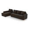 Apollo Compact Sofa (Colour : Chocolate, Cushion : Soft, Seating Capacity : Left Aligned 3 Seater + Left Aligned Chaise + Ottoman)