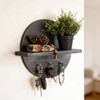 Lotus Wooden Wall Shelf Organiser With Key Holders