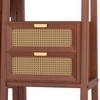 Strava Solid Wood and Cane Study and bookshelf with in Honey Finish