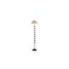 Adalyn Beige Natural Fiber Floor Lamp with Black Iron Base