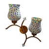 Devansh Metal Electric Wall Light in Gold Colour with Multi Shade Count of 2 Lights
