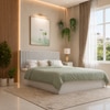 Ananda Engineered Wood Queen  Size Bed With Hydraulic Storage (Melamine Finish, White Colour)