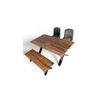 Rosslyn Sheesham Wood Mid Century 4 Seater Dining Table Set With Teak
