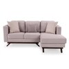 Rubik 3 Seater L Shape Fabric Sofa in Smokey Taupe Colour