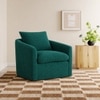 Oxford Boucle Fabric Lounge Chair in Green Colour