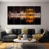 The Castle Decor Golden Temple Wall Painting Wooden Framed 27x48 Inch (Style 3)