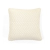 Elsa Ivory Cotton Knitted Cushion Cover 16X16  Inches