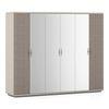 Valeria 6 Door Mirrored Wardrobe in Dual Tone Finish