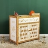 D'Dass Big Multi Color Sheesham and Mdf Wooden Temple For Pooja With Cabinet