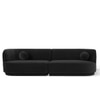 Izza Velvet 4 Seater Sofa in Black Colour