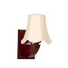 Devansh Wood Wall Mounted Lamp With Off-White Cotton Shade
