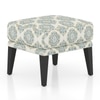Morgen Ottoman In Aqua Fleur Damask Colour