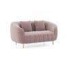 Amora 2 Seater Fabric Sofa in Faded Lilac Pink Velvet