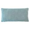 Square Check Blue Daisy Cotton Knitted Cushion Cover 12X20 Inches