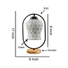 Devansh Multicolor Glass Wooden & Iron  Table Lamp -17 Inch Height  -Ae
