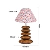 Devansh Printed Cotton Table Lamp With Wood  Pebble Lamp  (10X10X15) Inches