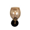 Devansh Metal Electric Wall Light in black Colour with Lavender Shade Count of 1 Light