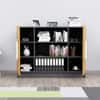 Hexa Engineered Wood Bookshelf in Slate Grey and Giant Wood Colour