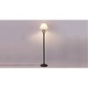 Asher Off White Fabric Floor Lamp with Black Iron Base