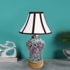 Devansh Multicolored Cotton  Shade  Lamp With  Wood & Mosaic Base For Decoration /Office/Home/Gifting/Study For Office/Home/Gifting -(12X12X16) Inches -