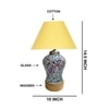 Devansh Conical  Yellow Cotton Shade  Lamp With  Wood & Mosaic Glass Base For Decoration /Office/Home/Gifting/Study For Decoration /Office/Home/Gifting/Study -(10X10X14.5) Inches -