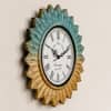 Blue Green Gold Solid Wood Surya Wall Clock By DisooFashions