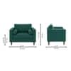 Bruch Boucle Fabric Arm Chair in Green Colour