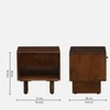 Elvara Solid Wood Bedside Table in Tobacco Finish